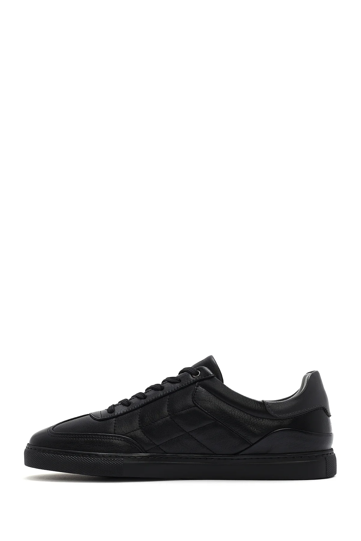 Erkek Siyah Bağcıklı Deri Sneaker - Image 2