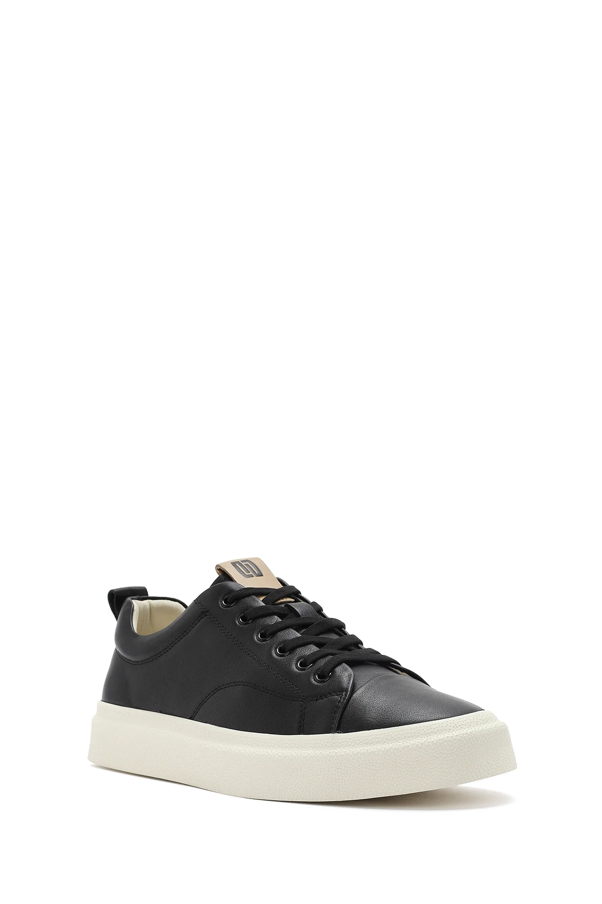 Erkek Siyah Bağcıklı Deri Sneaker - Image 6