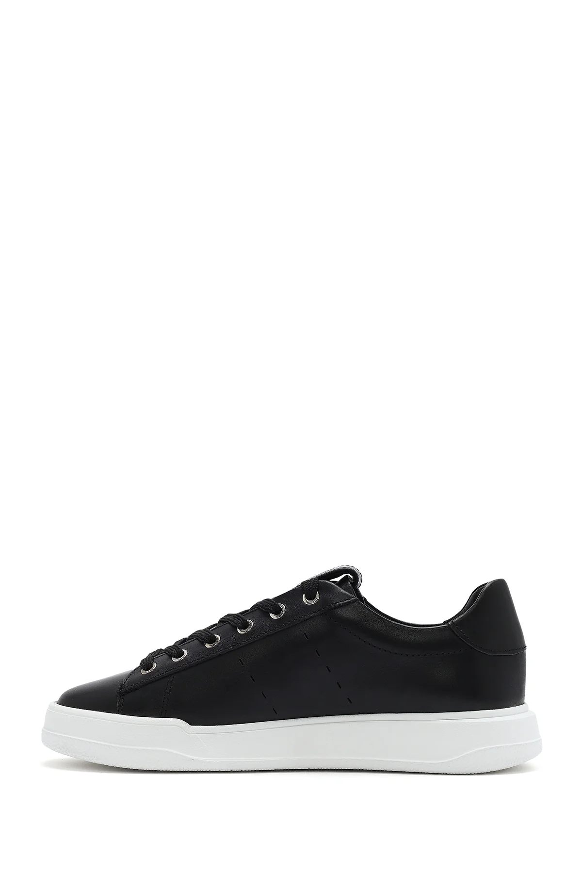 Erkek Siyah Bağcıklı Deri Sneaker - Image 2