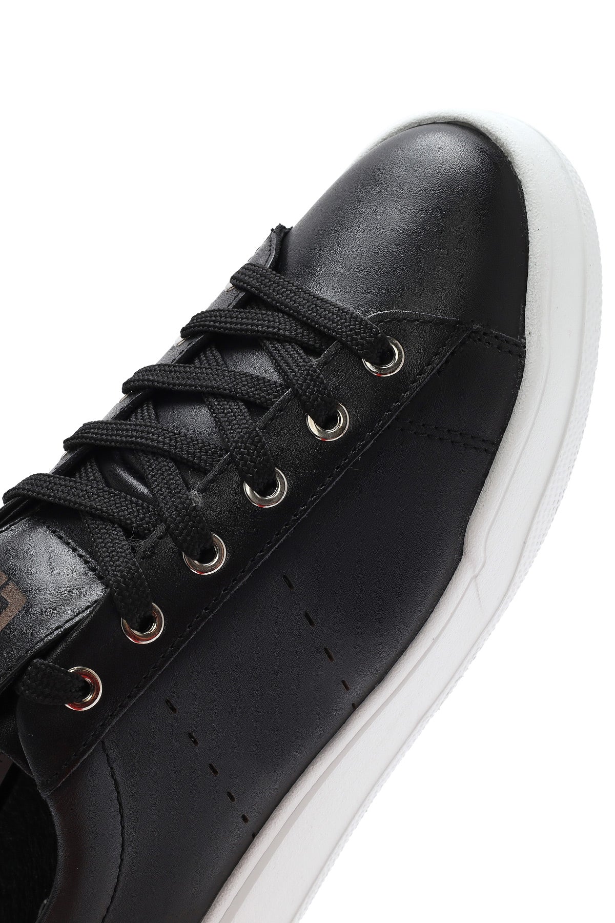 Erkek Siyah Bağcıklı Deri Sneaker - Image 9