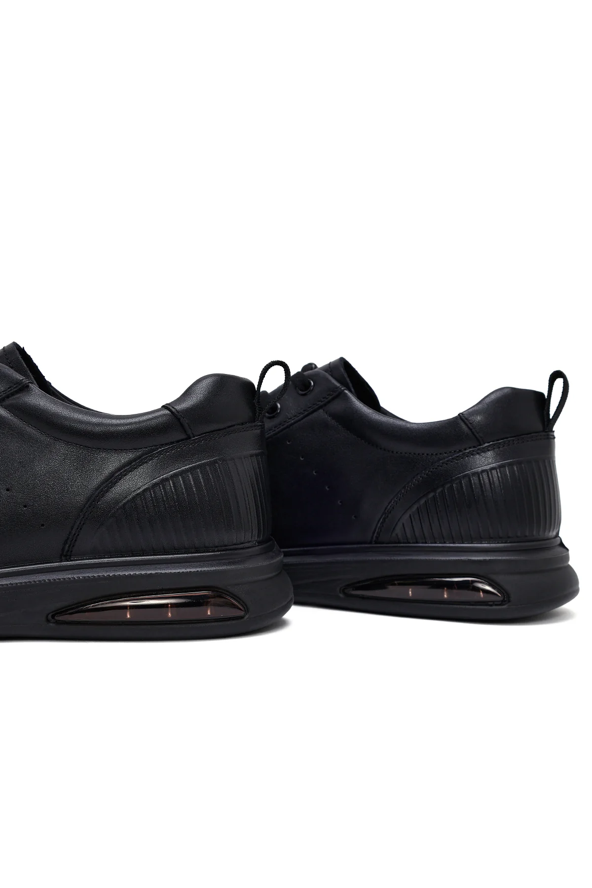 Erkek Siyah Bağcıklı Deri Sneaker - Image 11