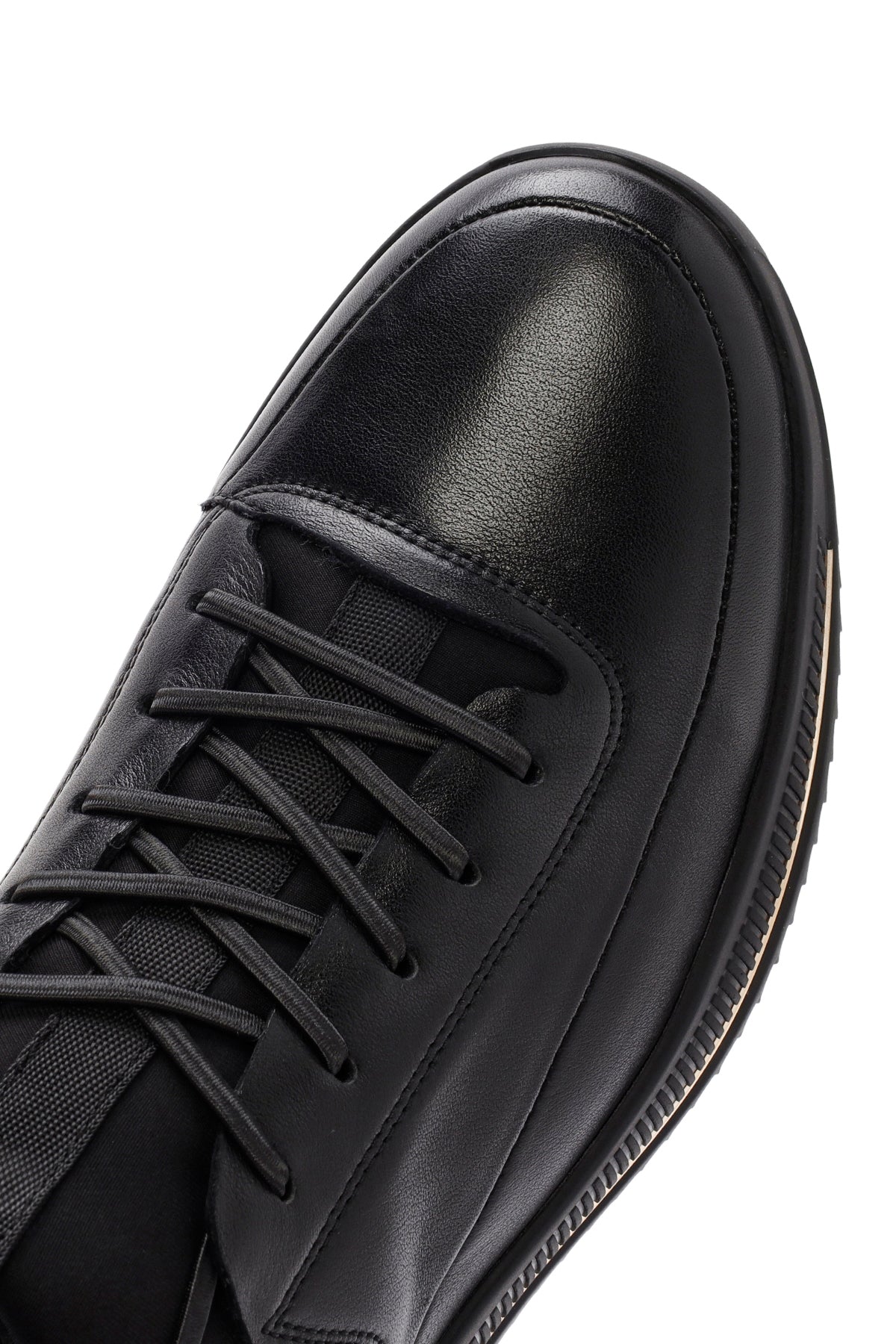 Erkek Siyah Bağcıklı Deri Sneaker - Image 11