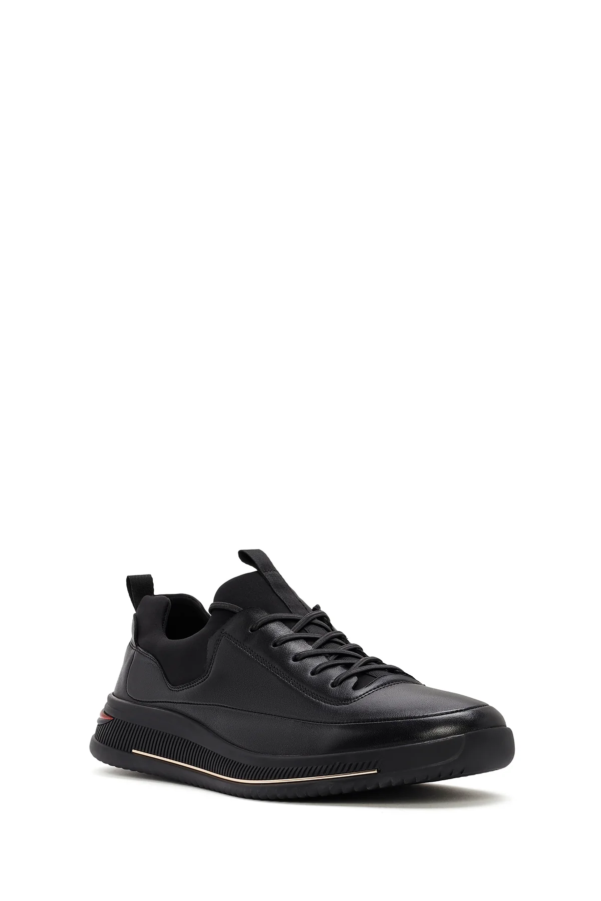 Erkek Siyah Bağcıklı Deri Sneaker - Image 9
