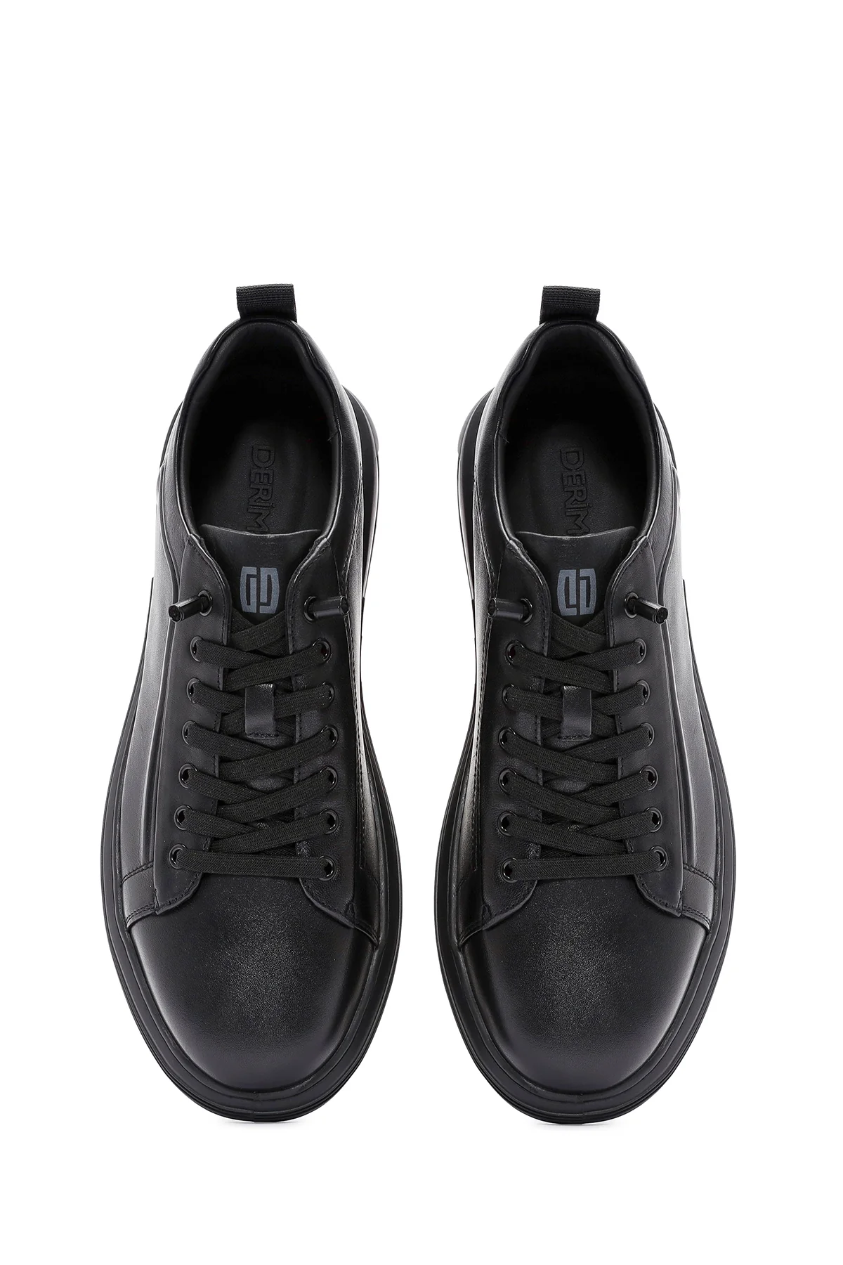 Erkek Siyah Bağcıklı Deri Sneaker - Image 7
