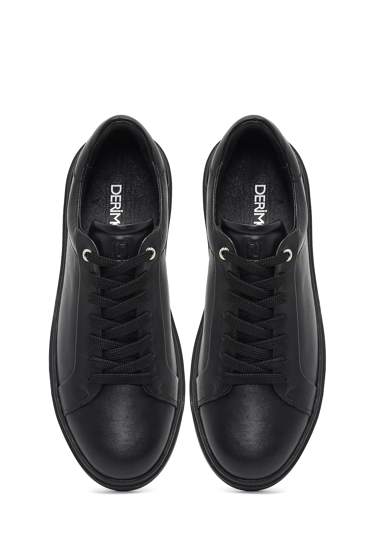Erkek Siyah Bağcıklı Deri Sneaker - Image 7