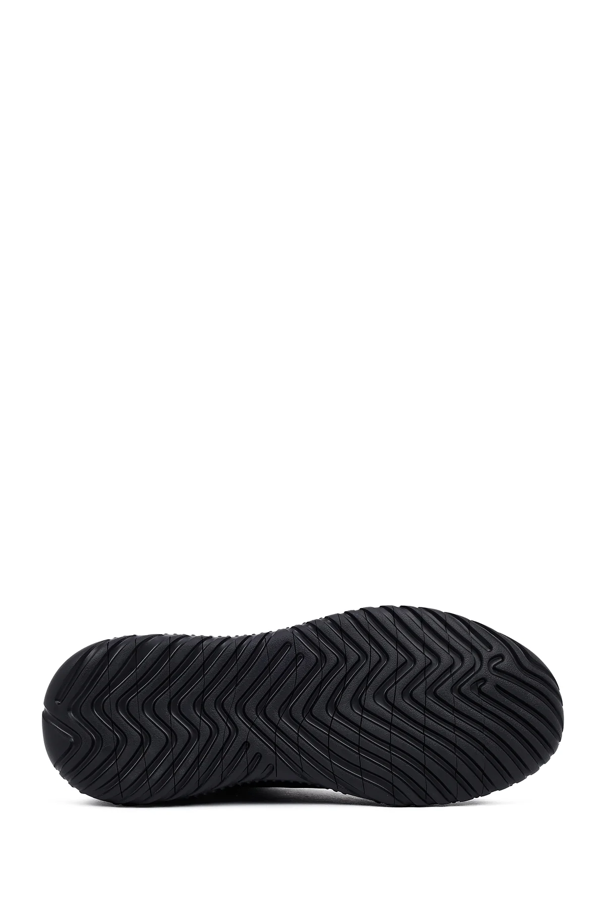 Erkek Siyah Bağcıklı Kalın Tabanlı Deri Sneaker - Image 4