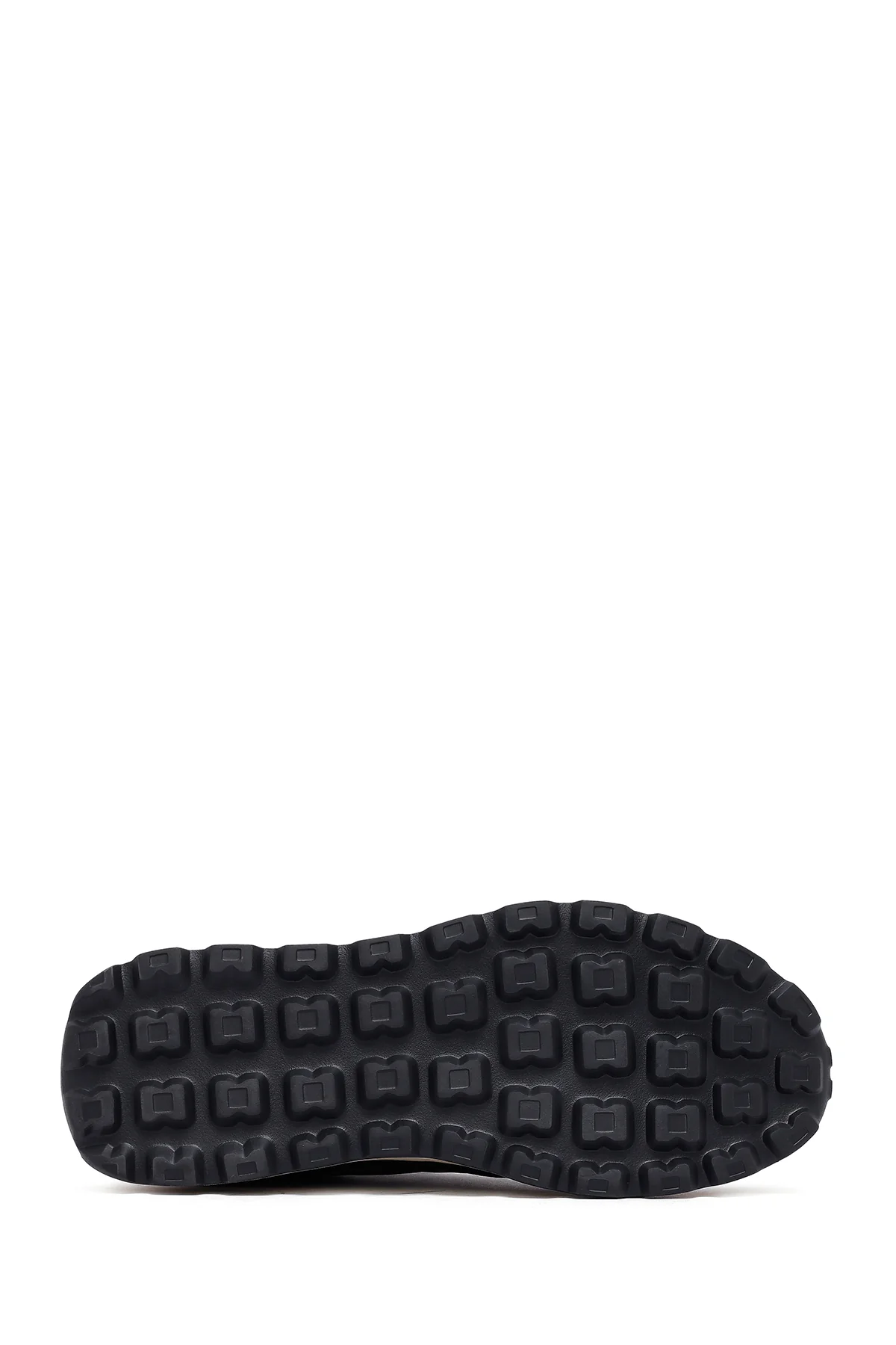 Erkek Siyah Bağcıklı Kalın Tabanlı Deri Sneaker - Image 4