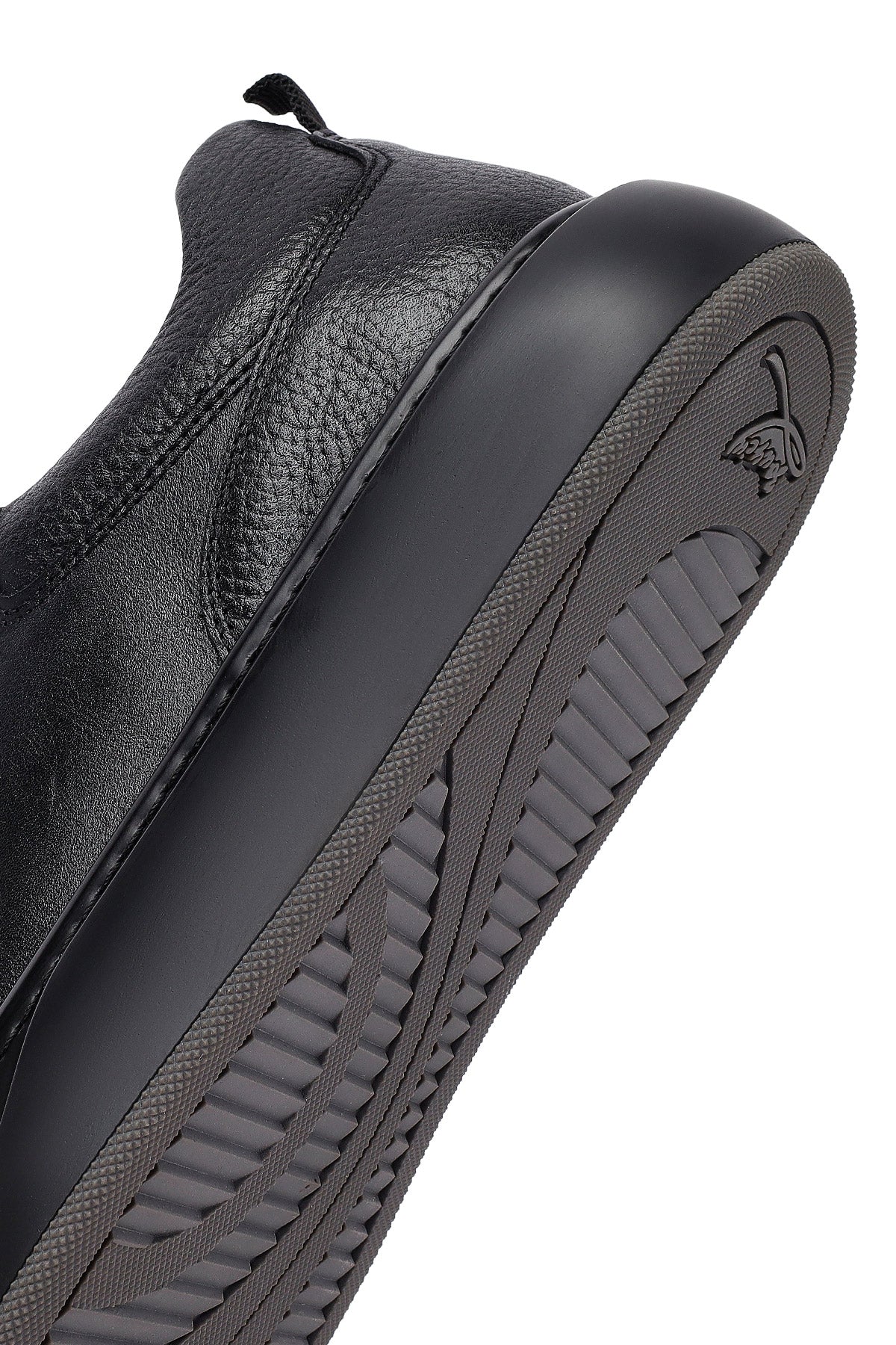 Erkek Siyah Bağcıklı Kalın Tabanlı Deri Sneaker - Image 8