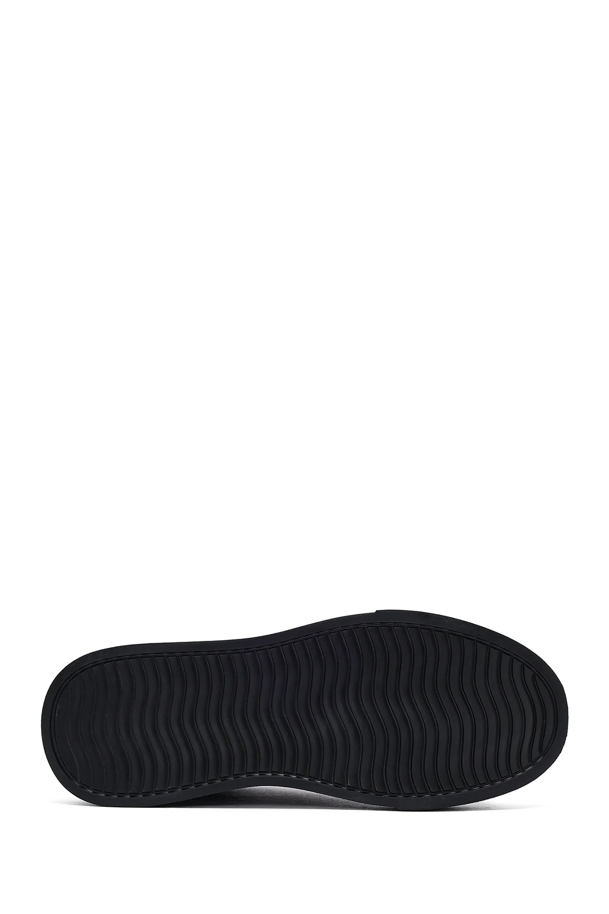 Erkek Siyah Bağcıklı Kalın Tabanlı Deri Sneaker - Image 5