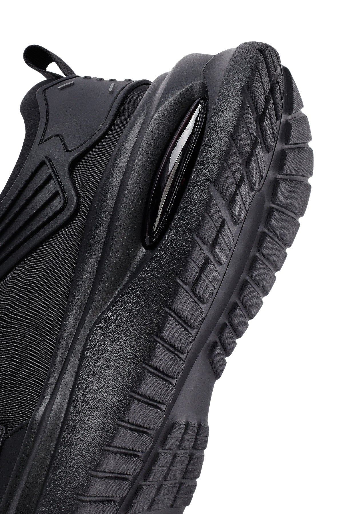 Erkek Siyah Bağcıklı Kalın Tabanlı Kumaş Sneaker - Image 8