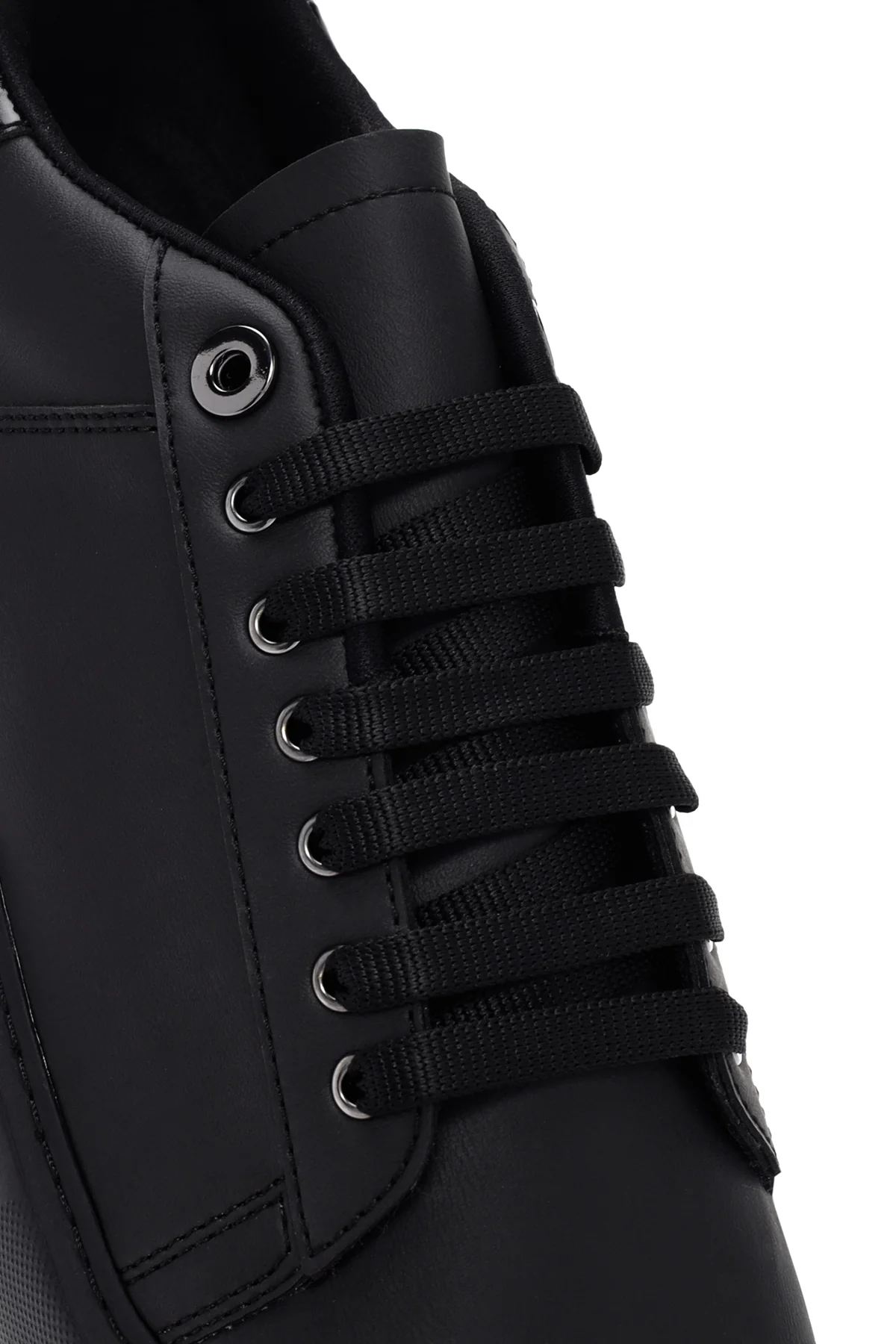 Erkek Siyah Bağcıklı Kalın Tabanlı Sneaker - Image 10