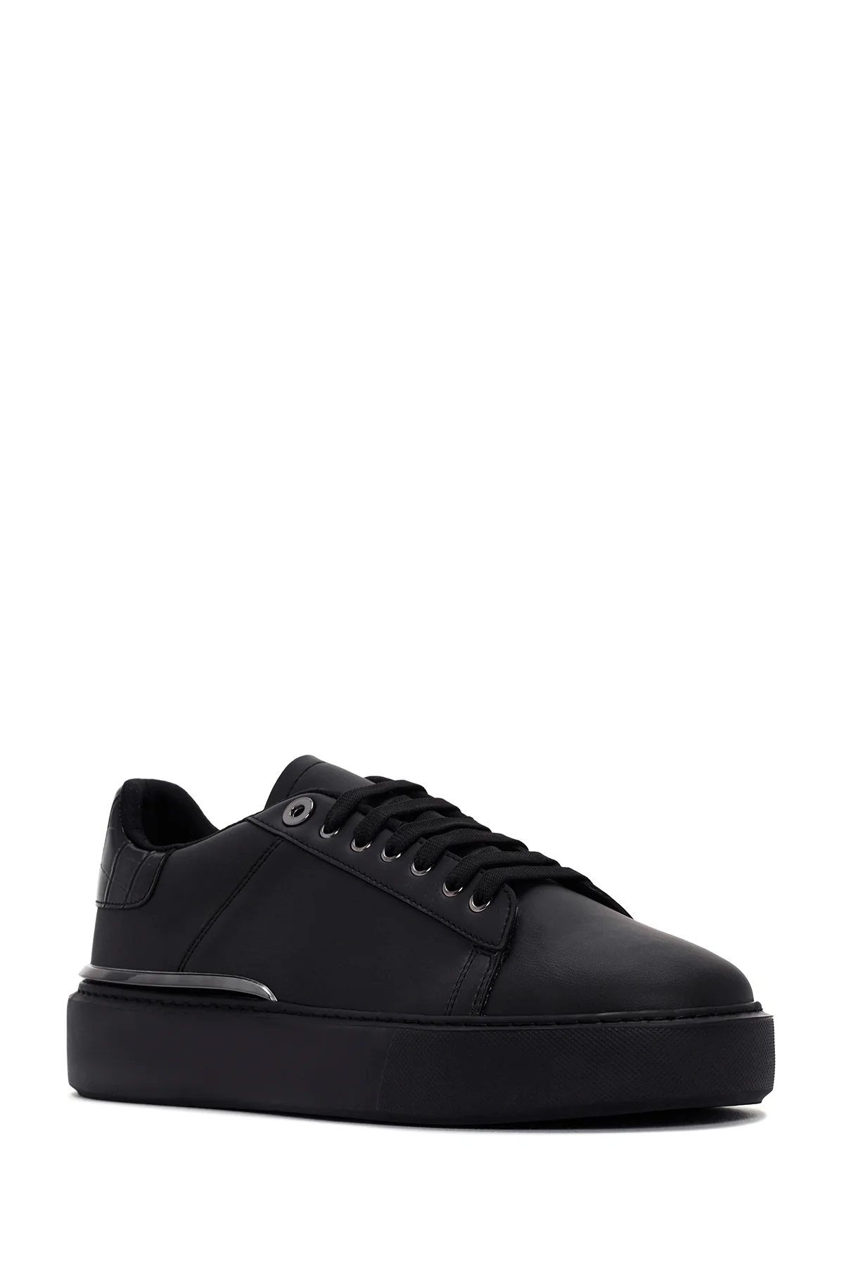 Erkek Siyah Bağcıklı Kalın Tabanlı Sneaker - Image 6