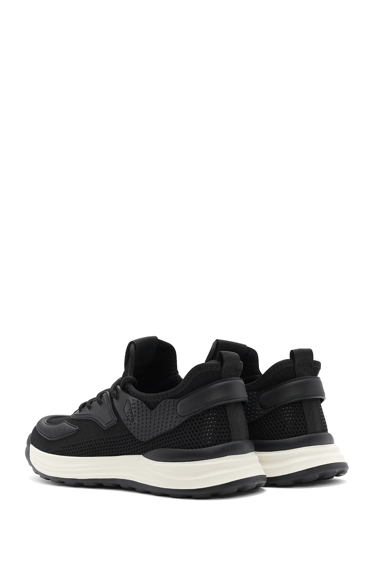 Erkek Siyah Bağcıklı Kalın Tabanlı Sneaker - Image 6