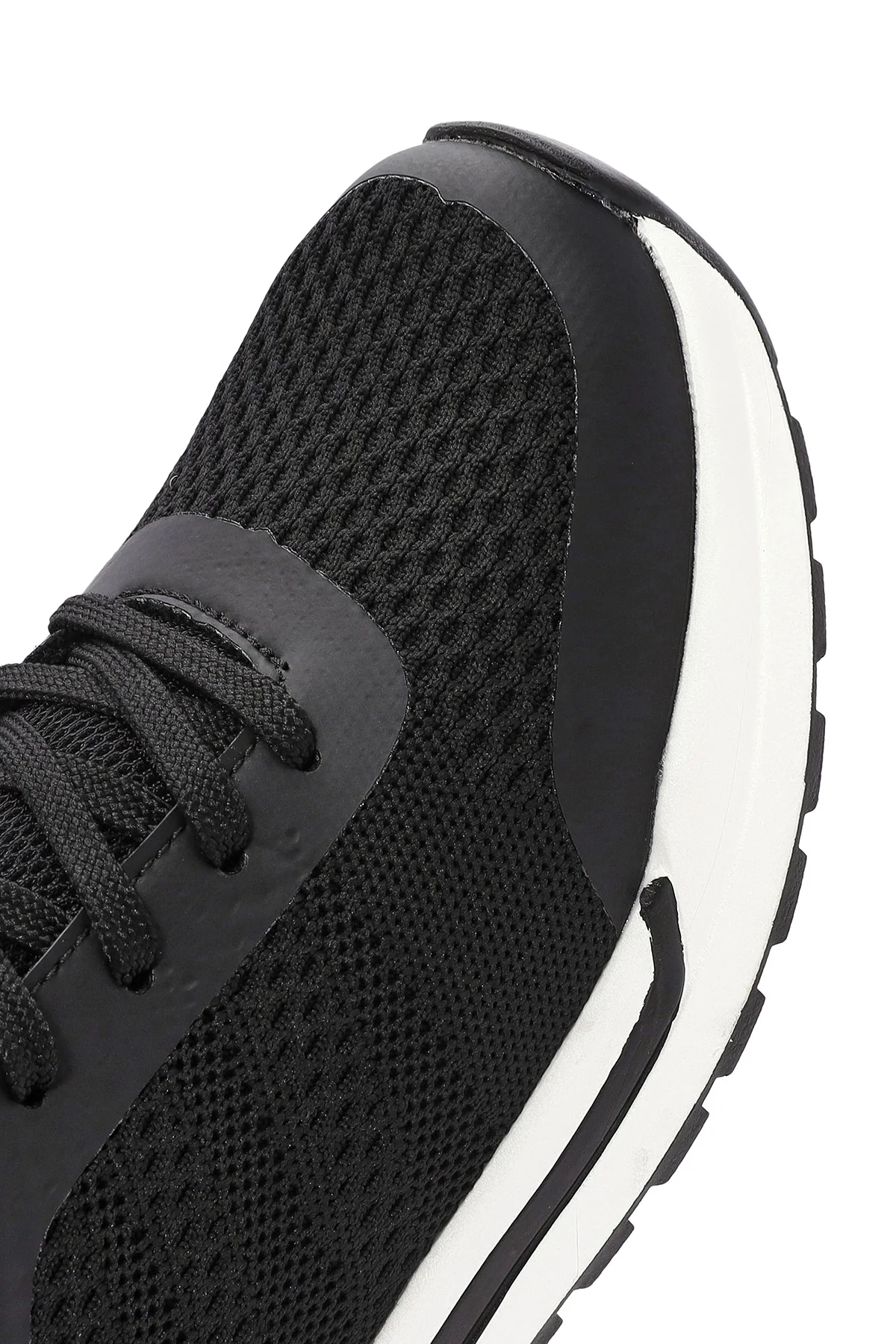 Erkek Siyah Bağcıklı Kumaş Sneaker - Image 10