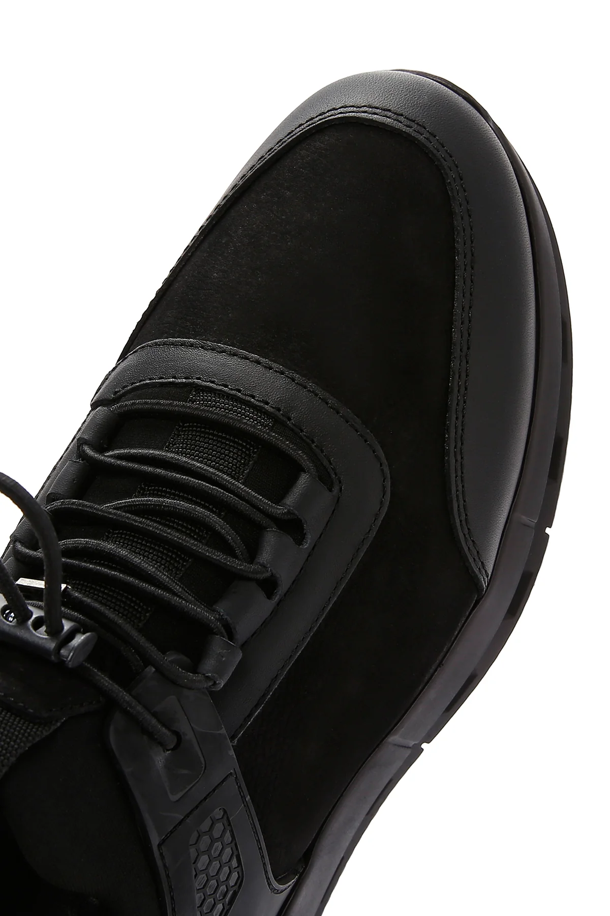 Erkek Siyah Bağcıklı Nubuk Deri Sneaker - Image 9