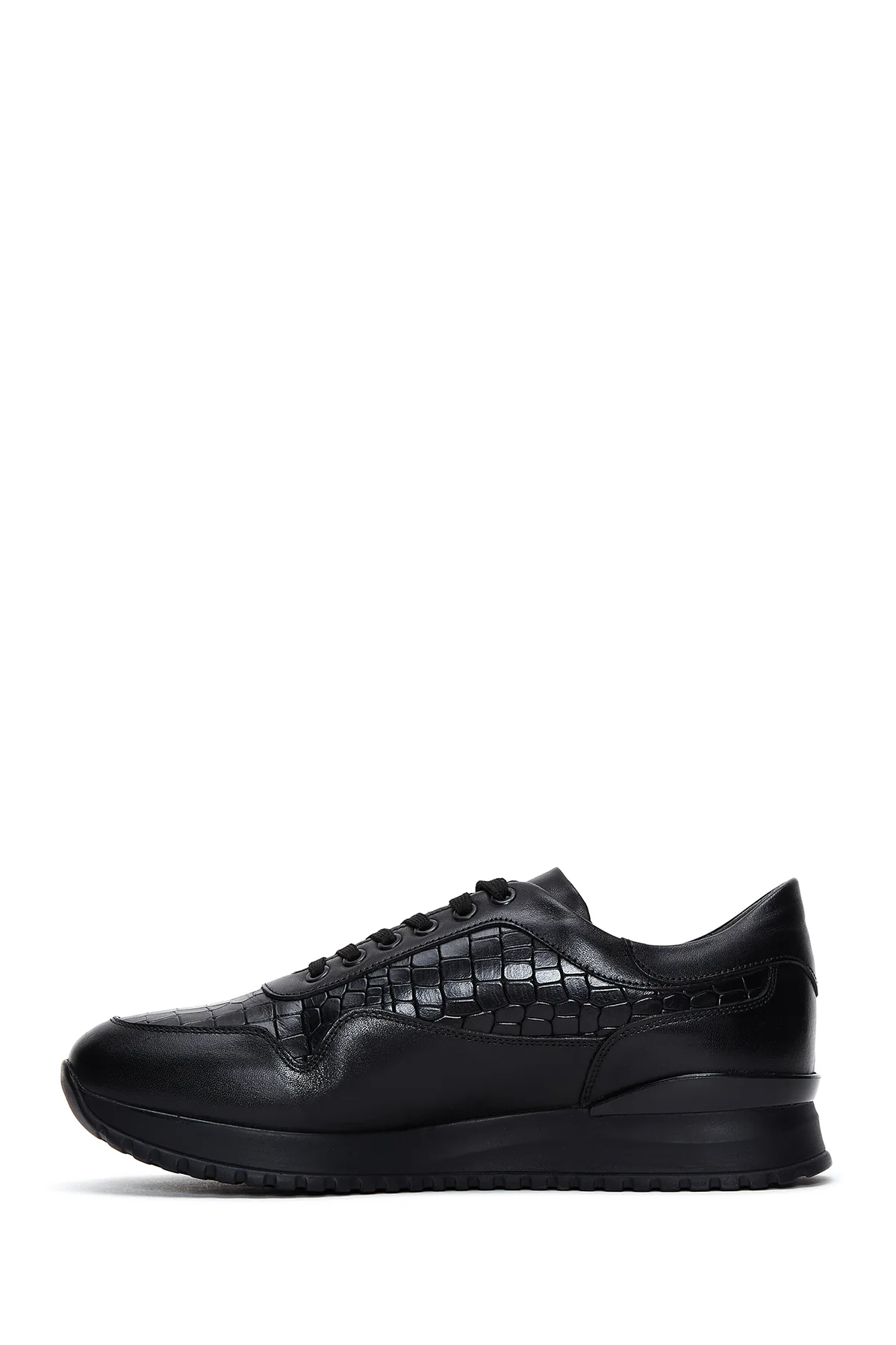 Erkek Siyah Deri Sneaker - Image 2