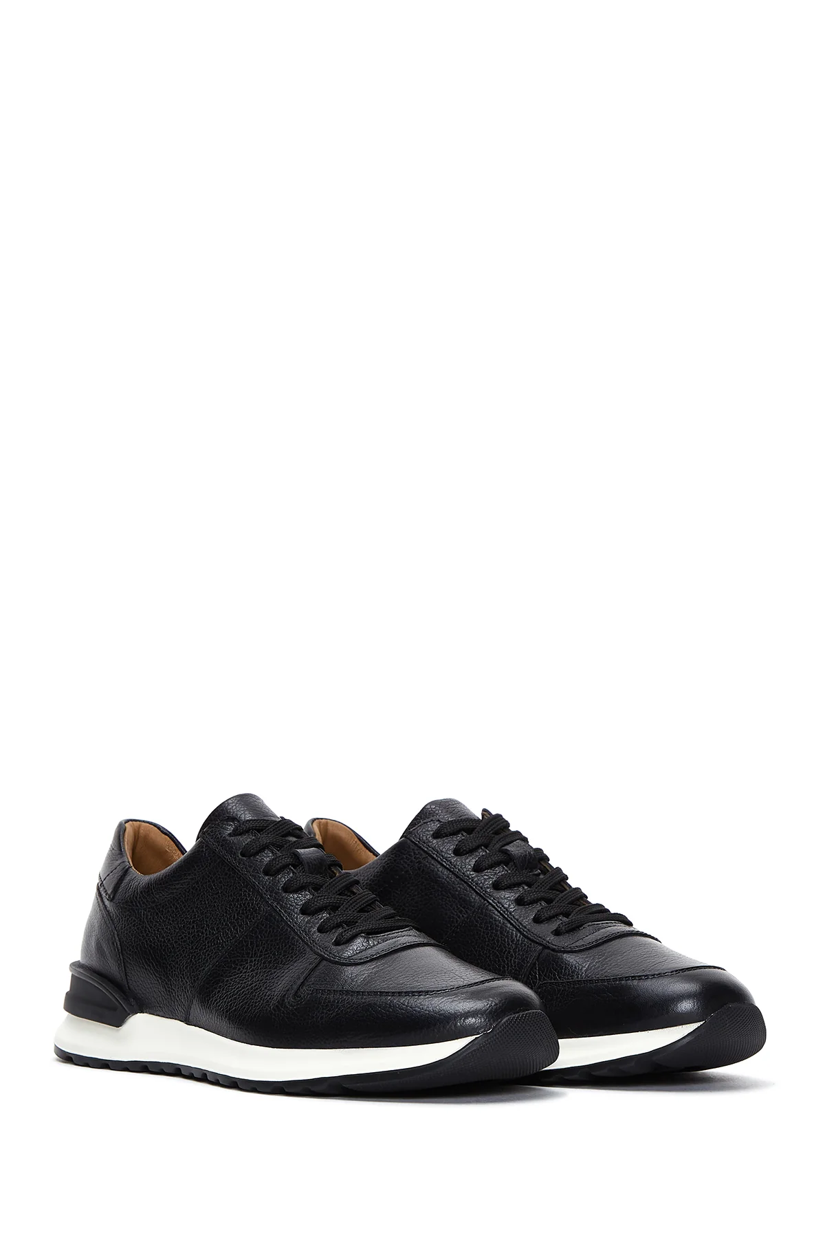 Erkek Siyah Deri Sneaker - Image 3
