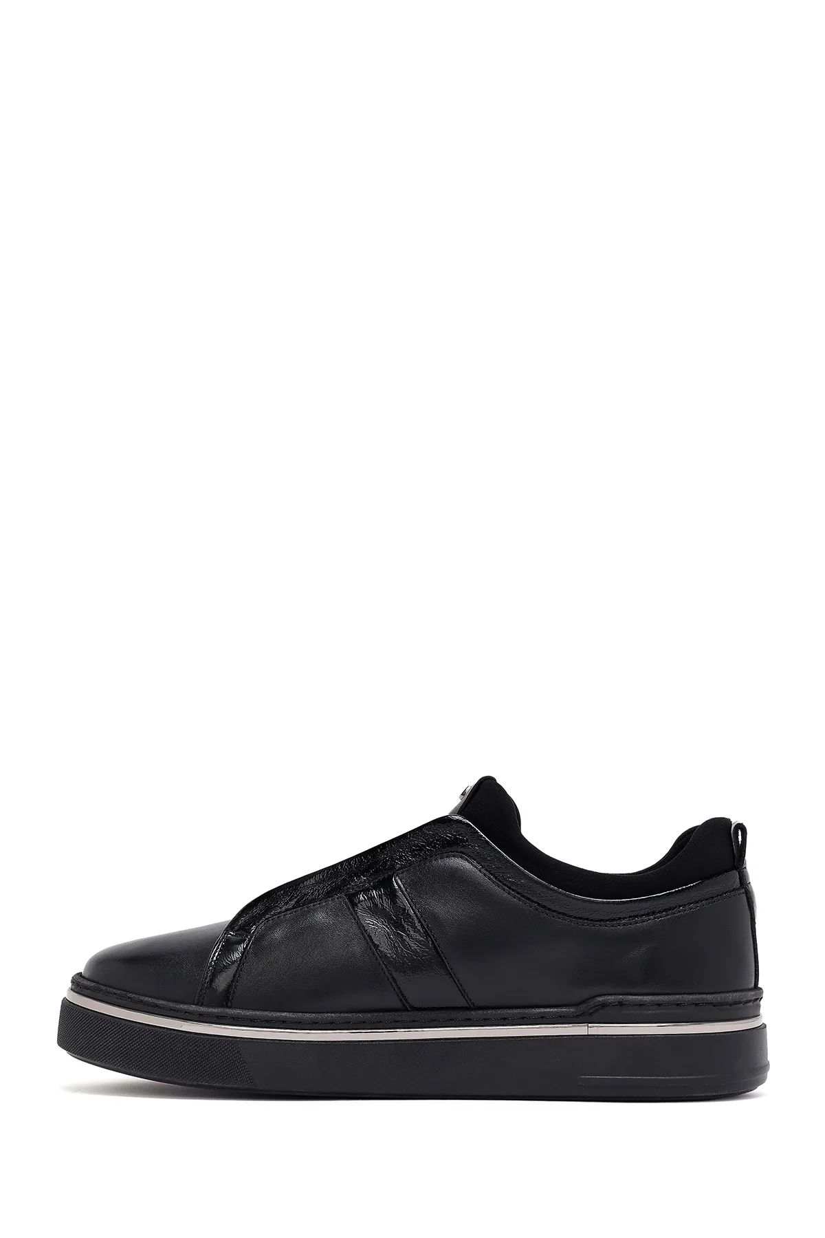 Erkek Siyah Deri Sneaker - Image 2