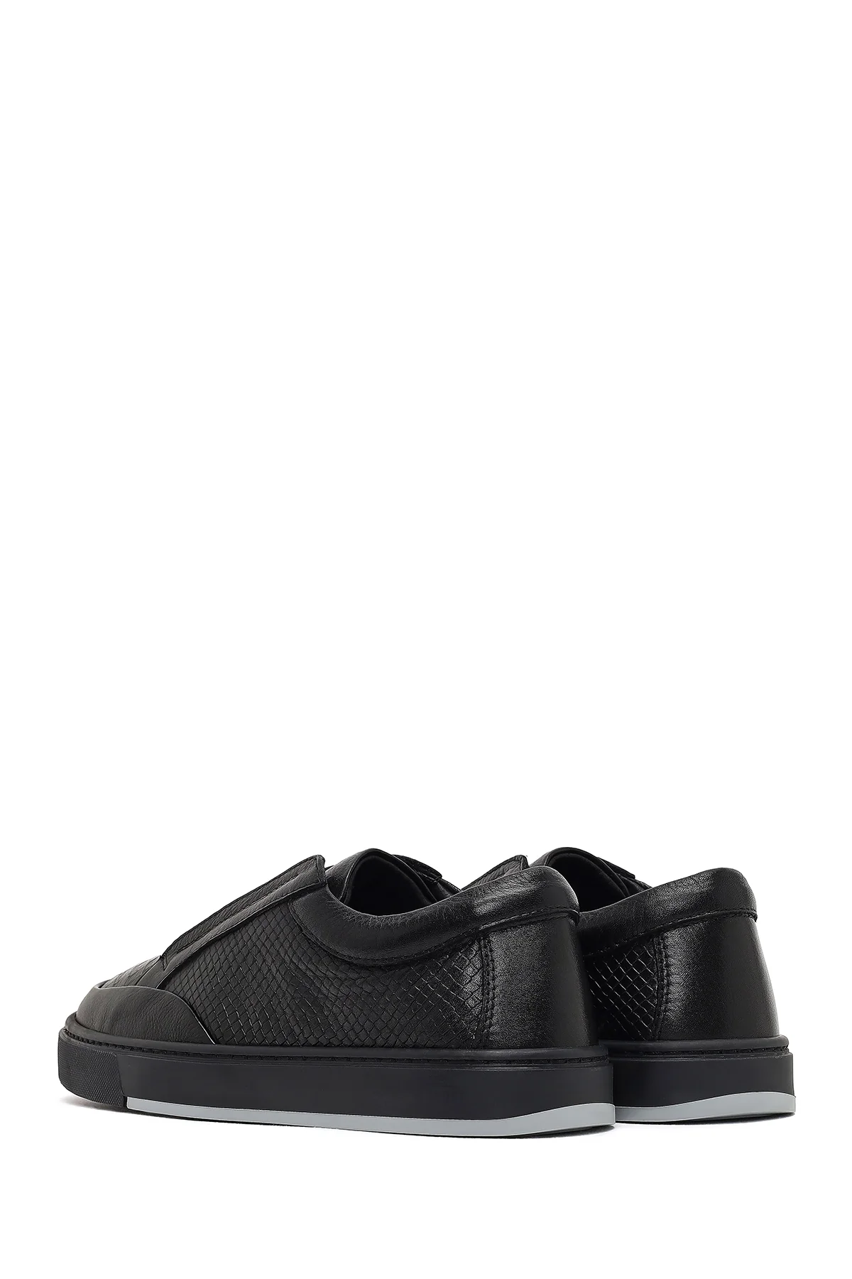 Erkek Siyah Deri Sneaker - Image 5