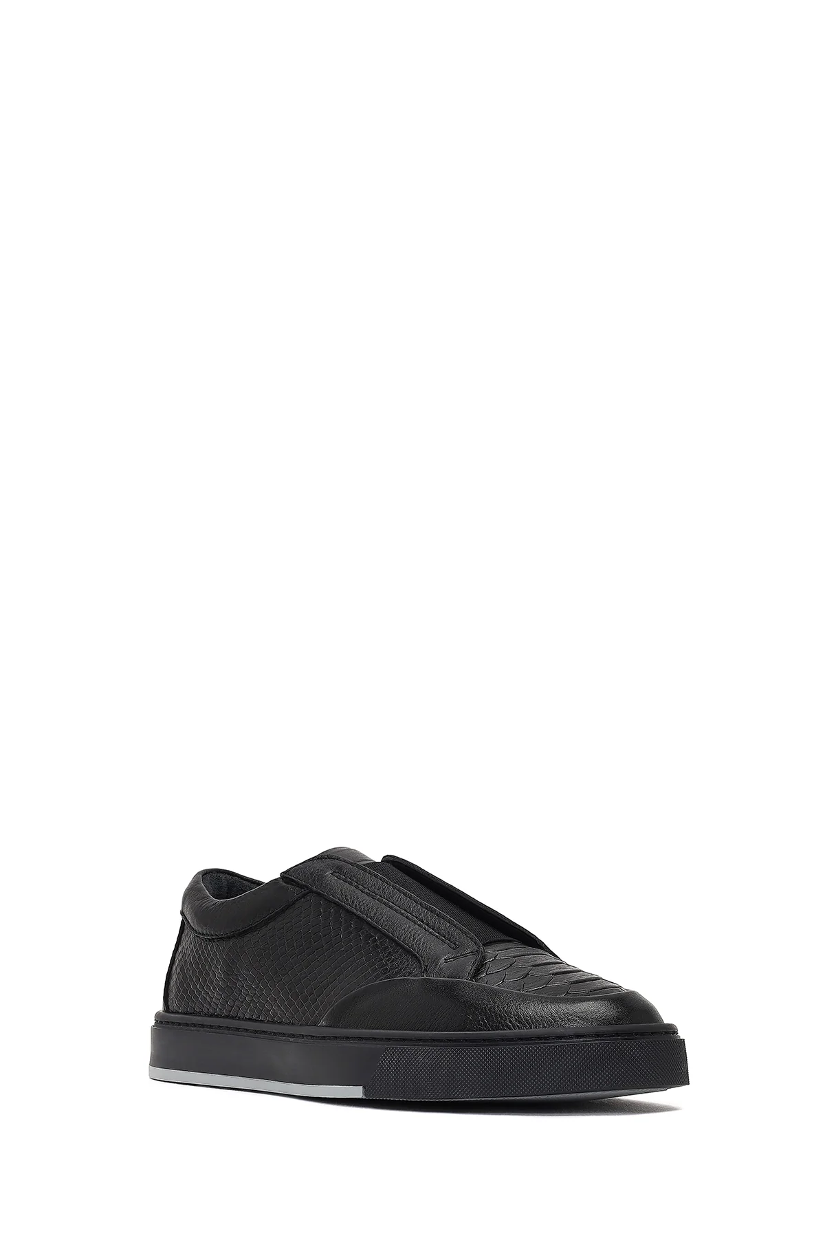 Erkek Siyah Deri Sneaker - Image 6
