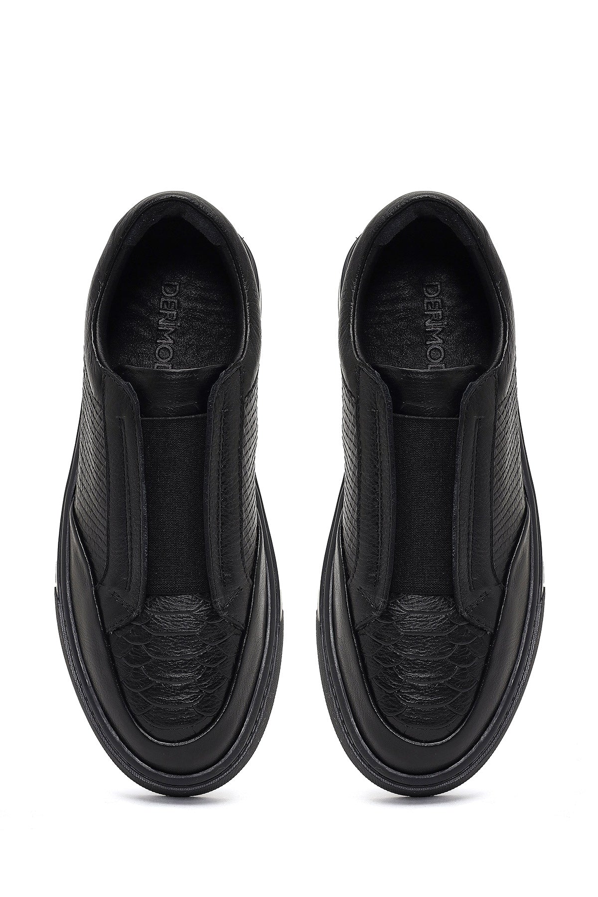 Erkek Siyah Deri Sneaker - Image 7