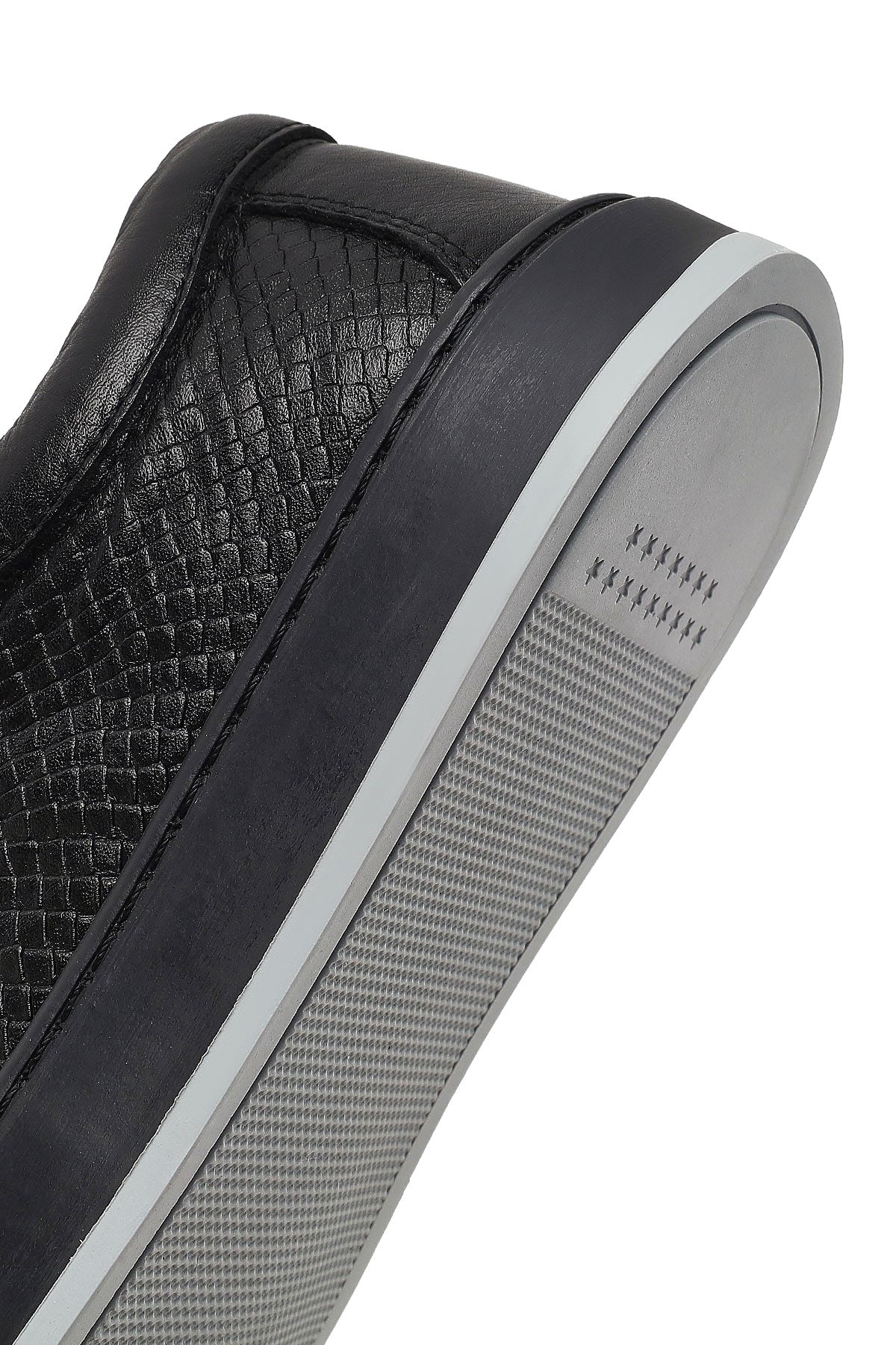 Erkek Siyah Deri Sneaker - Image 8