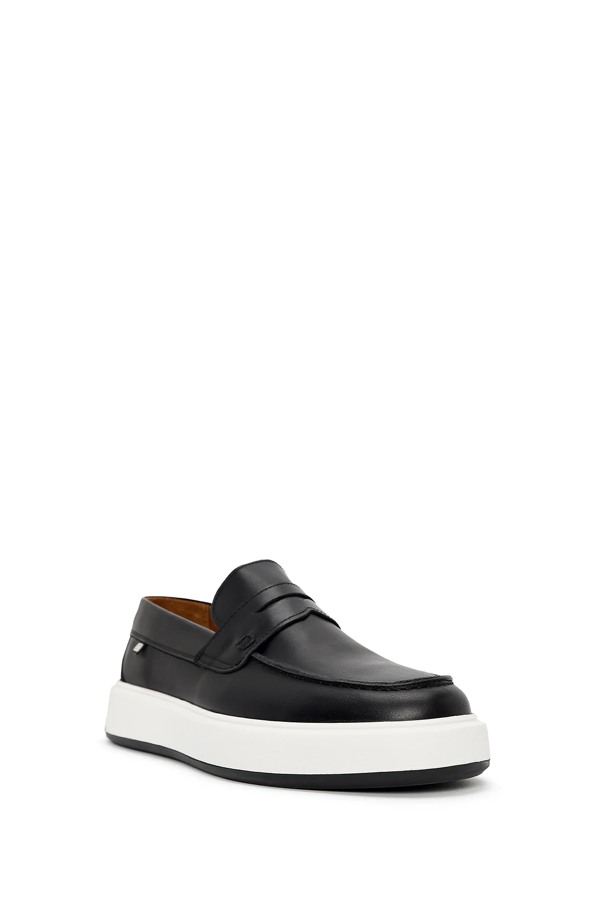 Erkek Siyah Kalın Tabanlı Deri Casual Loafer - Image 6