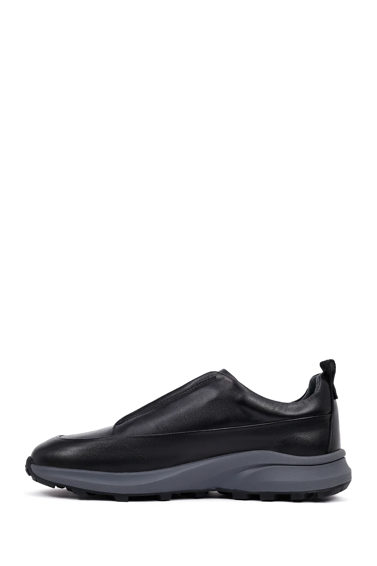 Erkek Siyah Kalın Tabanlı Deri Casual Sneaker - Image 2
