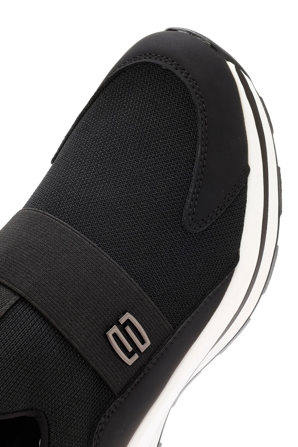 Erkek Siyah Kalın Tabanlı Kumaş Sneaker - Image 10