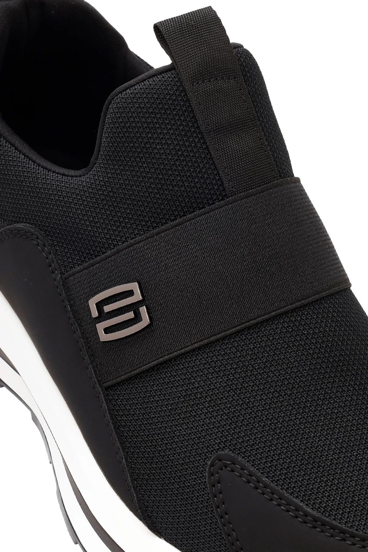 Erkek Siyah Kalın Tabanlı Kumaş Sneaker - Image 9