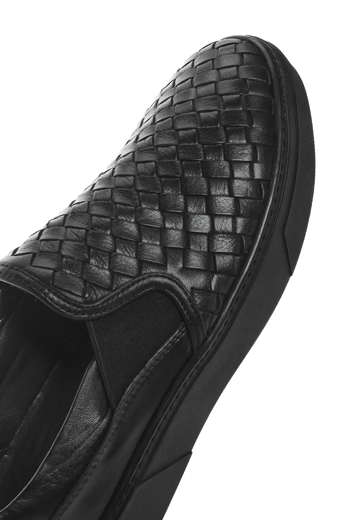 Erkek Siyah Örgü Deri Loafer - Image 10