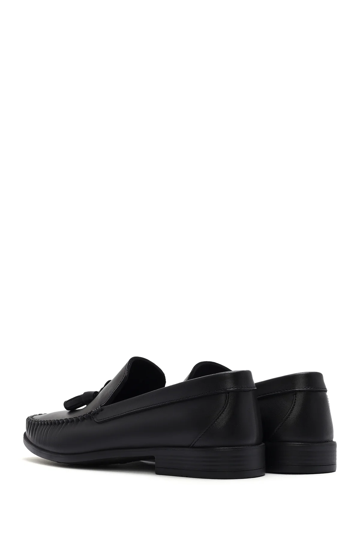 Erkek Siyah Püsküllü Deri Casual Loafer - Image 5