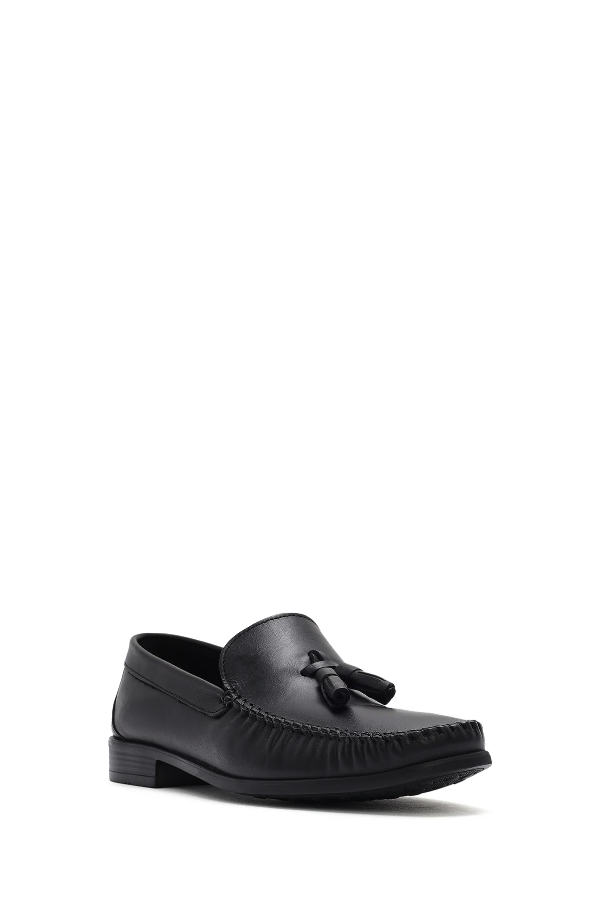 Erkek Siyah Püsküllü Deri Casual Loafer - Image 6