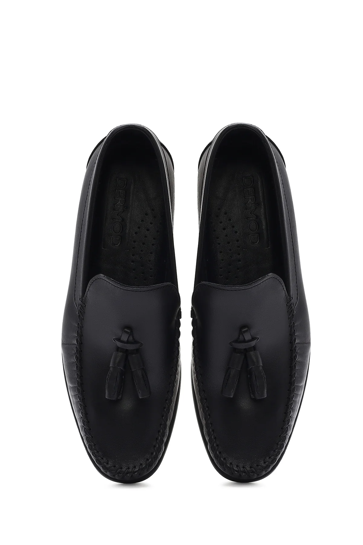 Erkek Siyah Püsküllü Deri Casual Loafer - Image 7