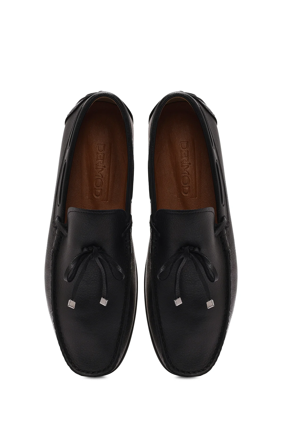 Erkek Siyah Püsküllü Deri Loafer - Image 7