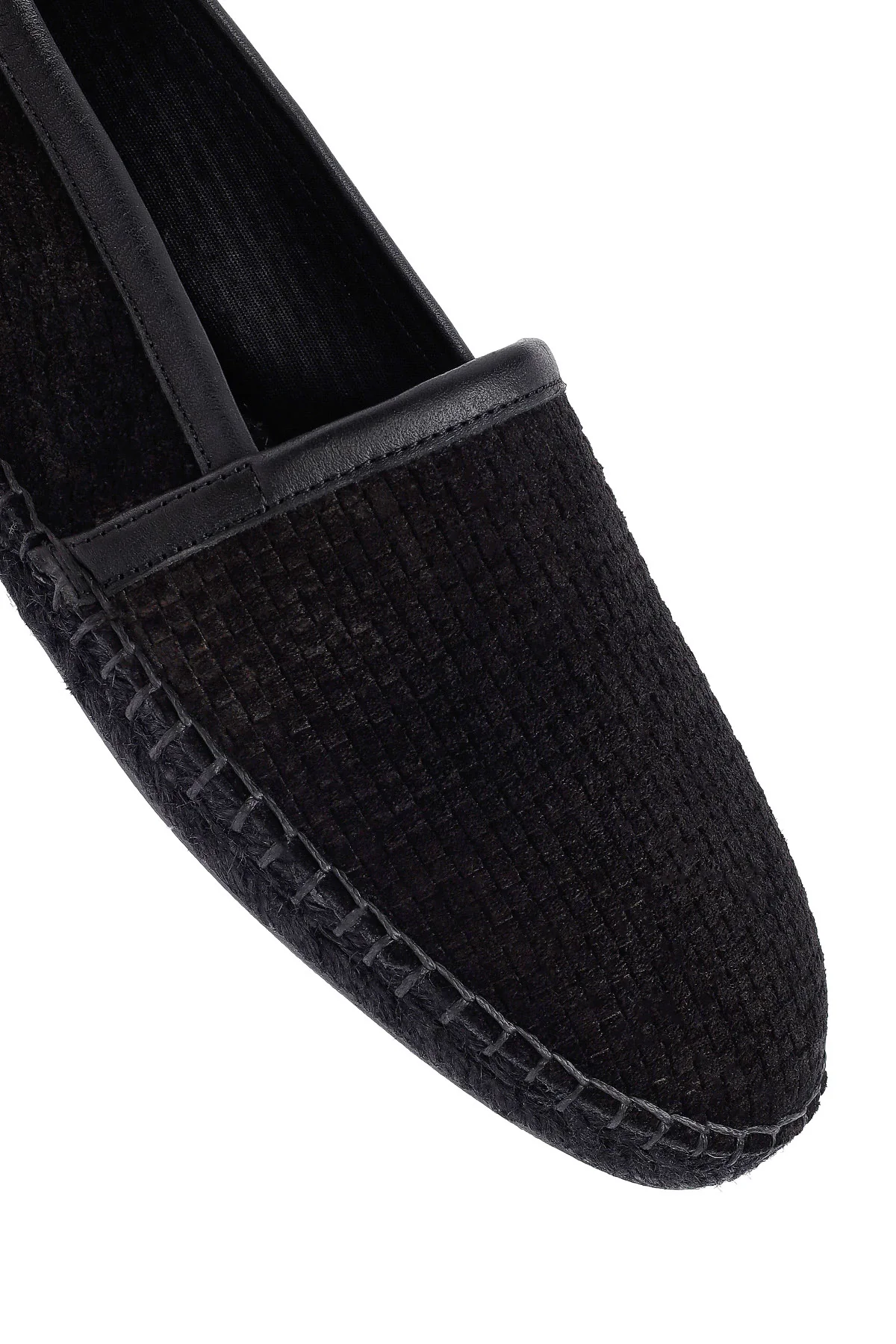 Erkek Siyah Süet Deri Espadril - Image 10