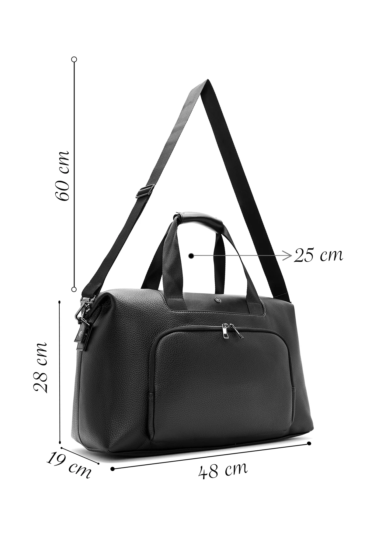 Unisex Siyah Uzun Askılı Seyahat Çantası - Image 2