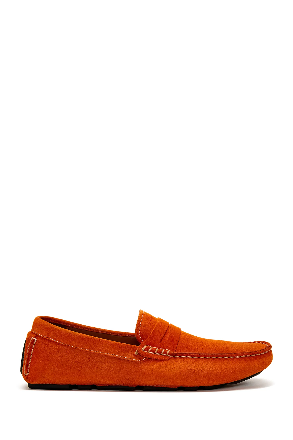 Erkek Turuncu Süet Deri Loafer