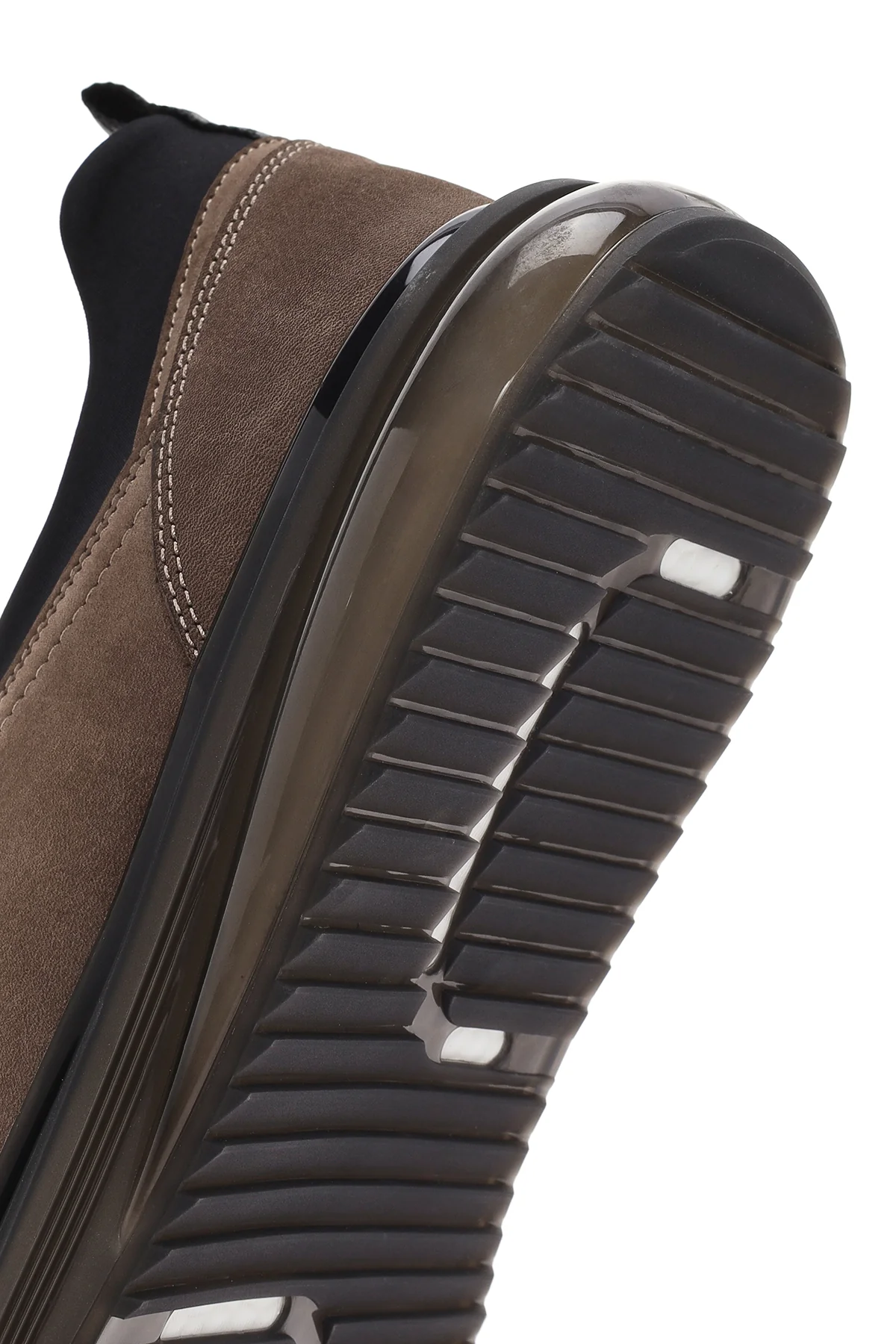 Erkek Vizon Bağcıklı Kalın Tabanlı Süet Deri Casual Sneaker - Image 8