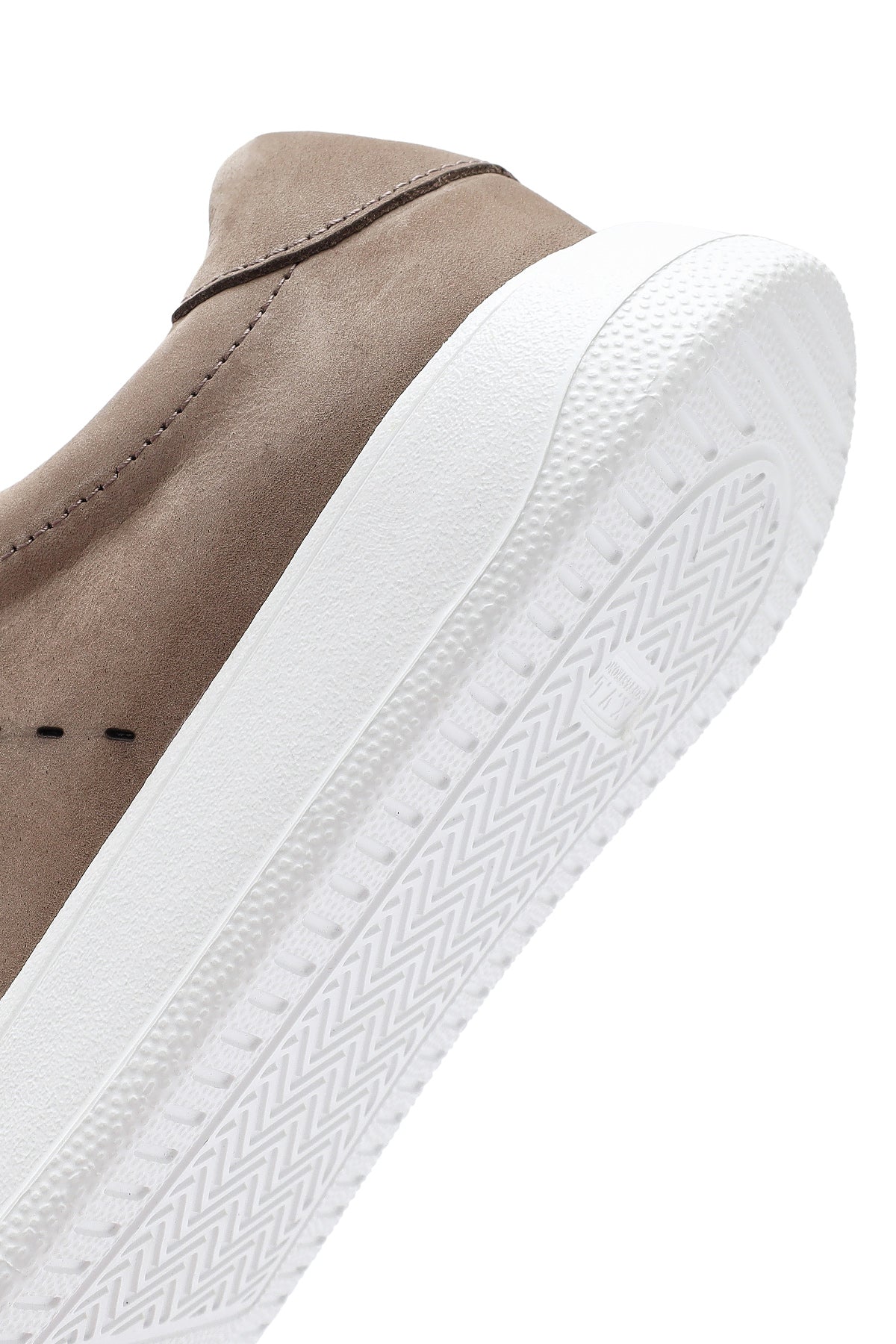 Erkek Vizon Bağcıklı Nubuk Deri Sneaker - Image 8