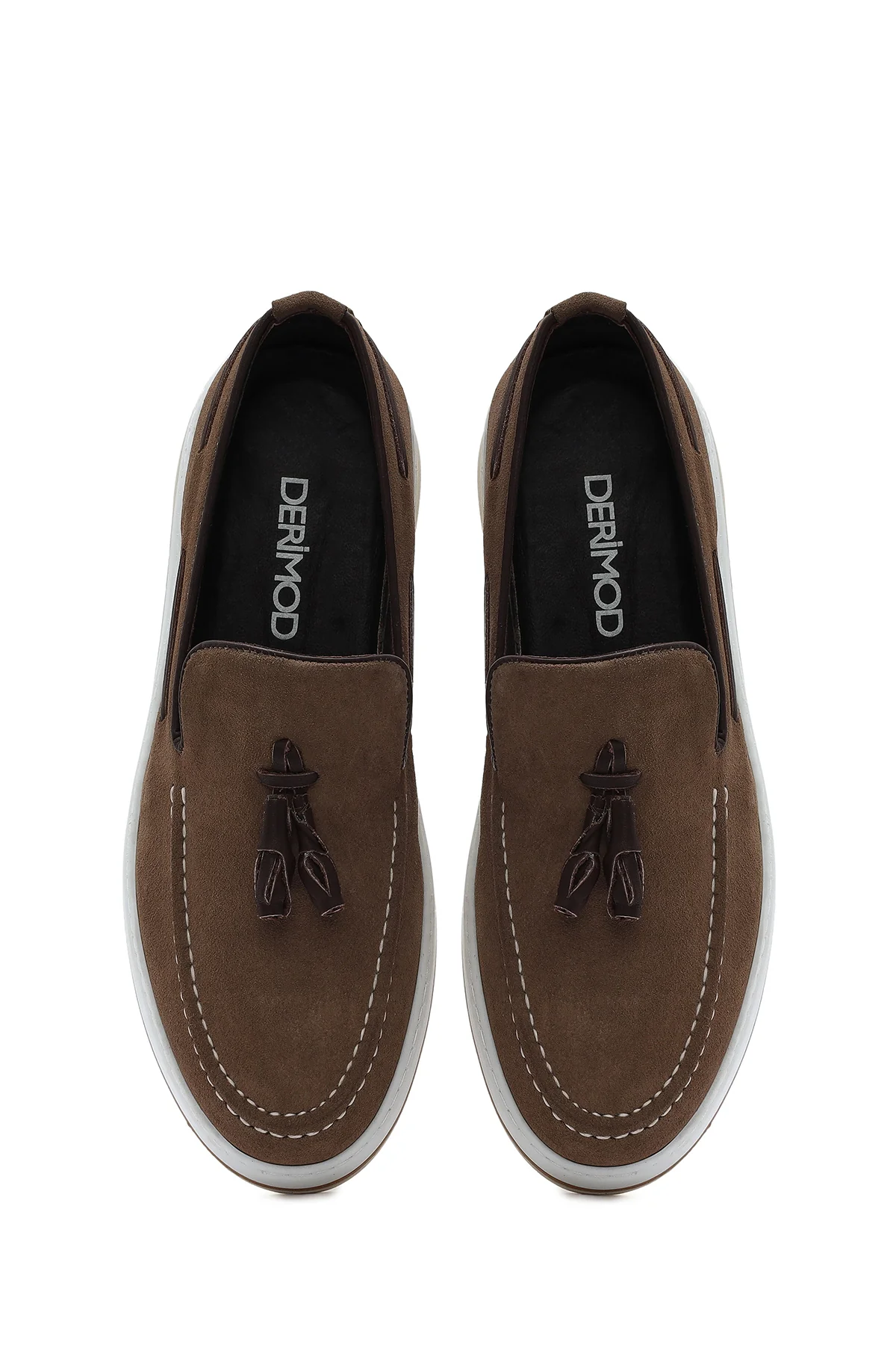 Erkek Vizon Süet Deri Casual Loafer - Image 7