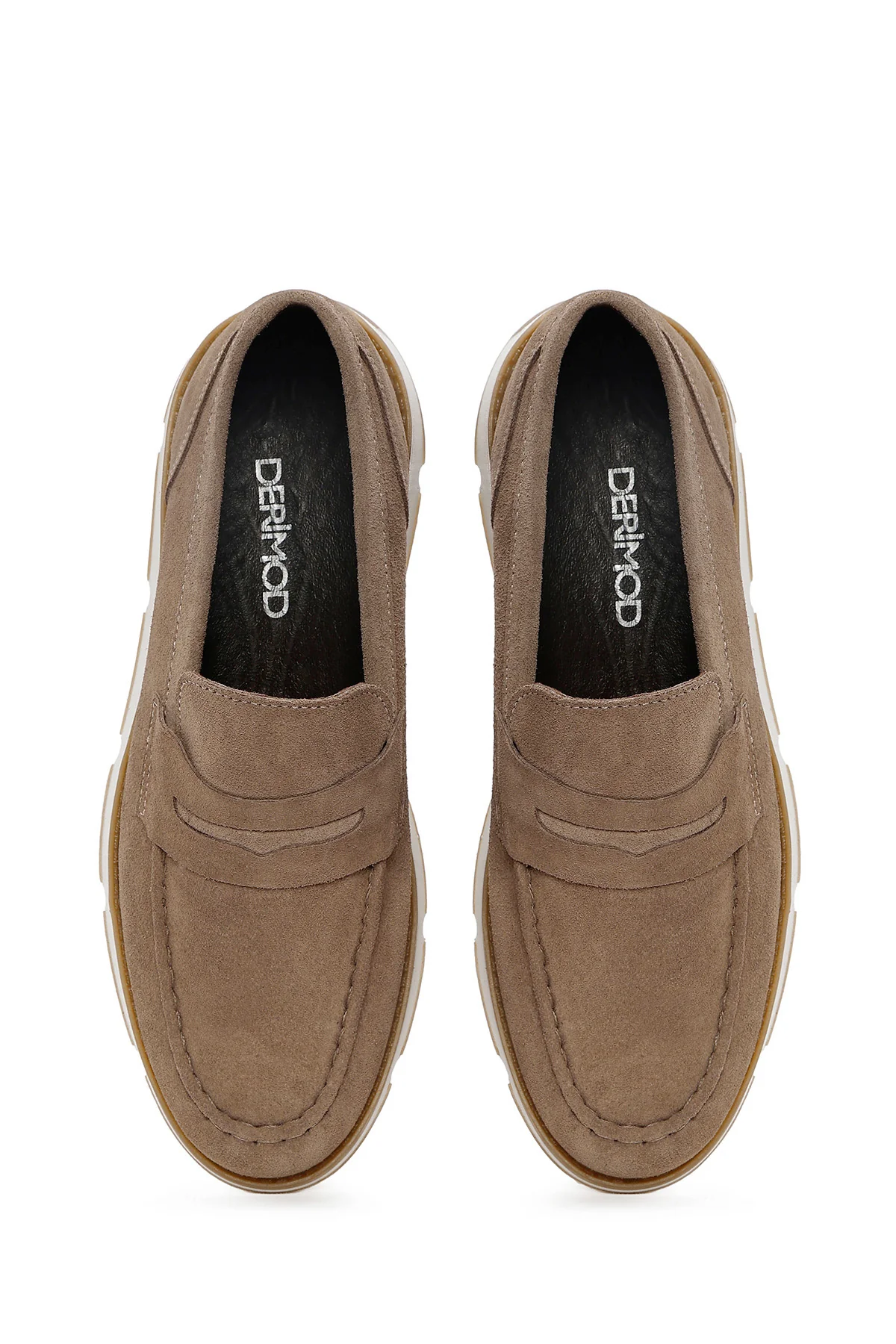Erkek Vizon Süet Deri Casual Loafer - Image 7