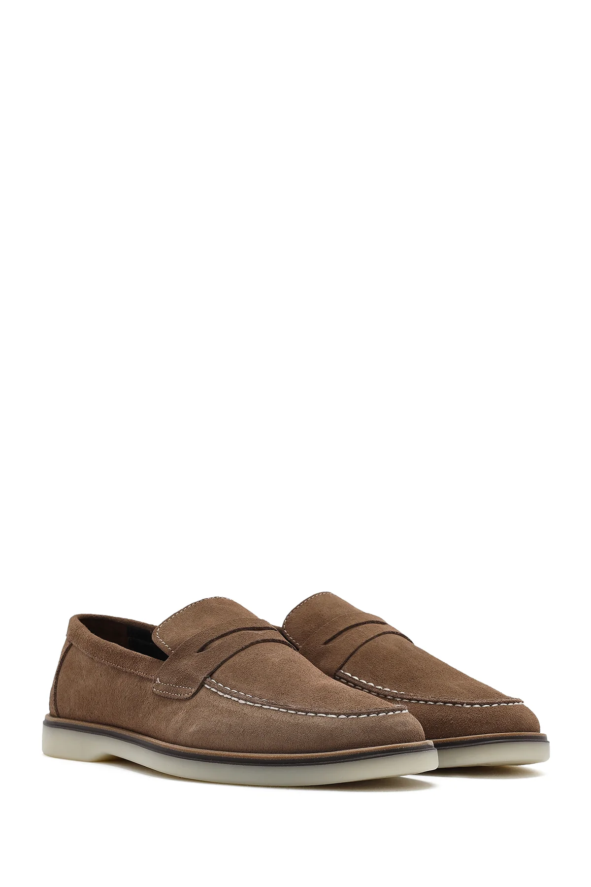 Erkek Vizon Süet Deri Casual Loafer - Image 3