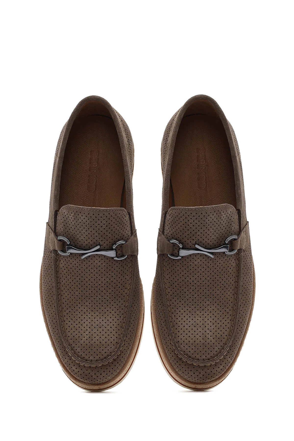 Erkek Vizon Süet Deri Casual Loafer - Image 7