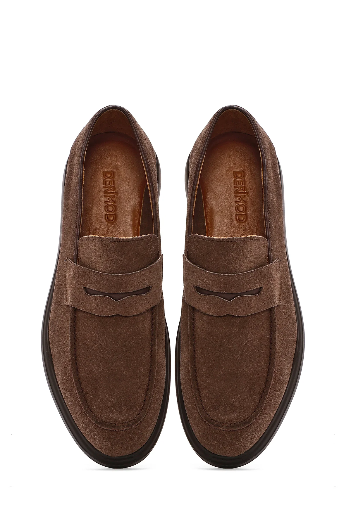 Erkek Vizon Süet Deri Loafer - Image 7
