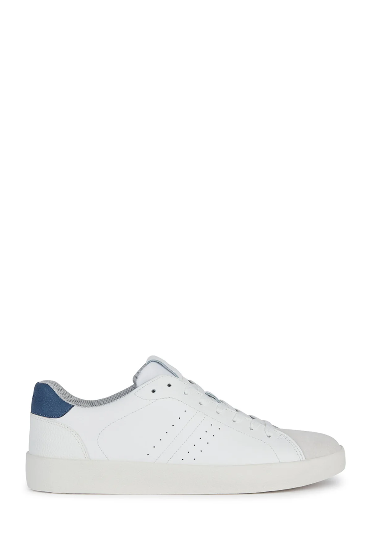 Geox Erkek Beyaz Bağcıklı Deri Sneaker