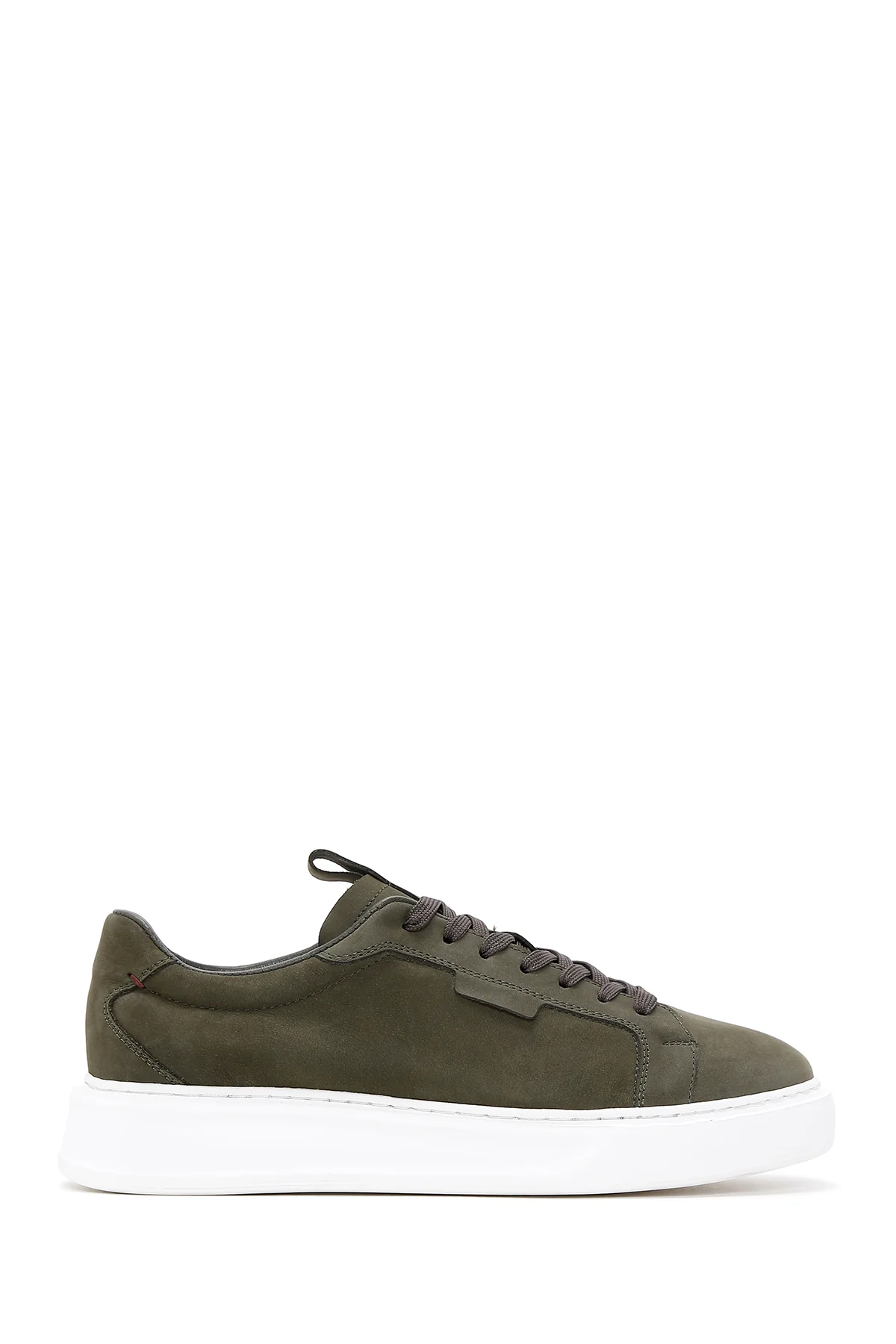 Erkek Yeşil Bağcıklı Nubuk Deri Sneaker