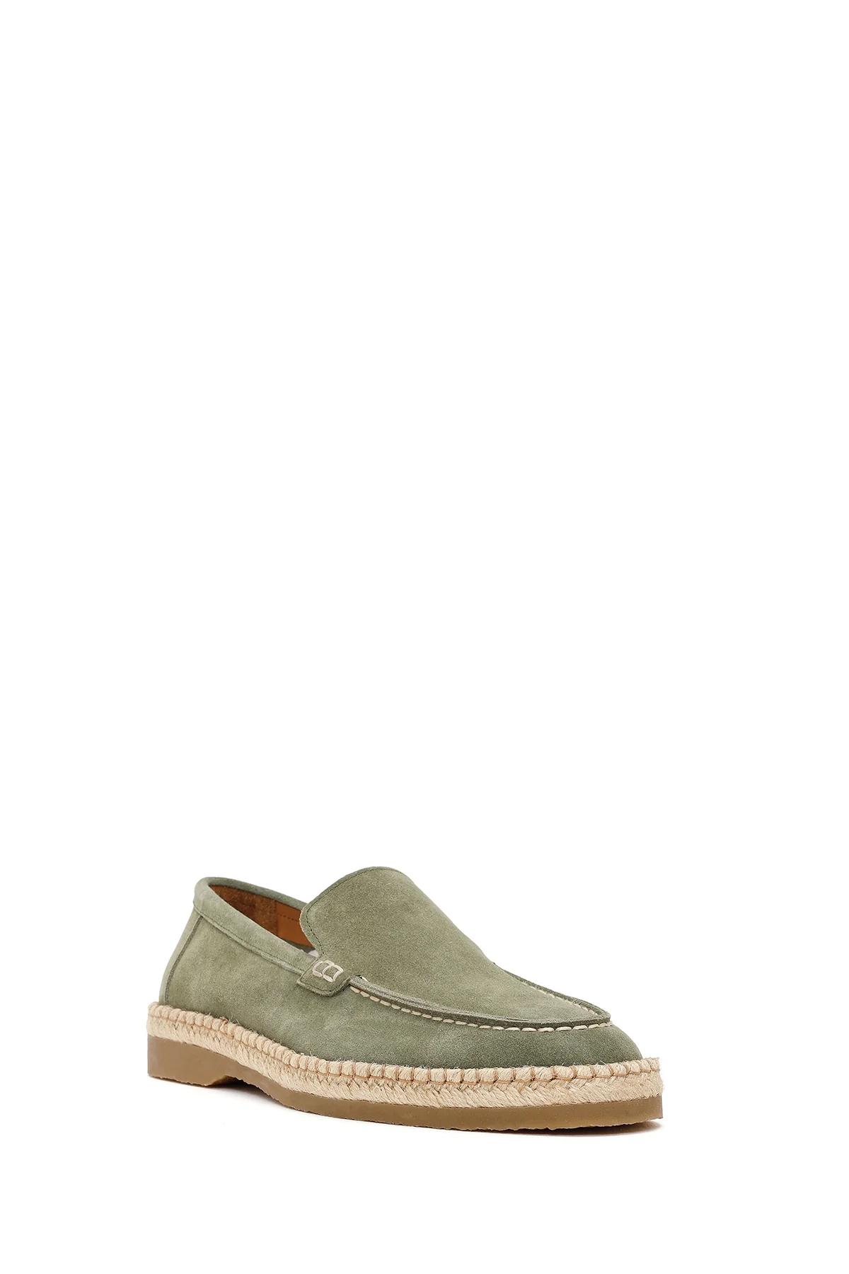 Erkek Yeşil Süet Deri Casual Loafer - Image 8