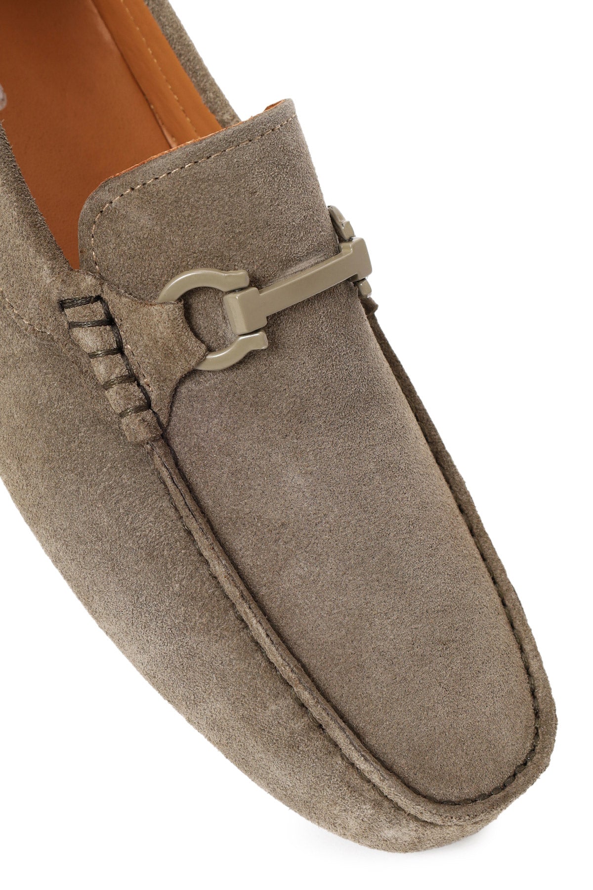Erkek Yeşil Tokalı Süet Deri Loafer - Image 9