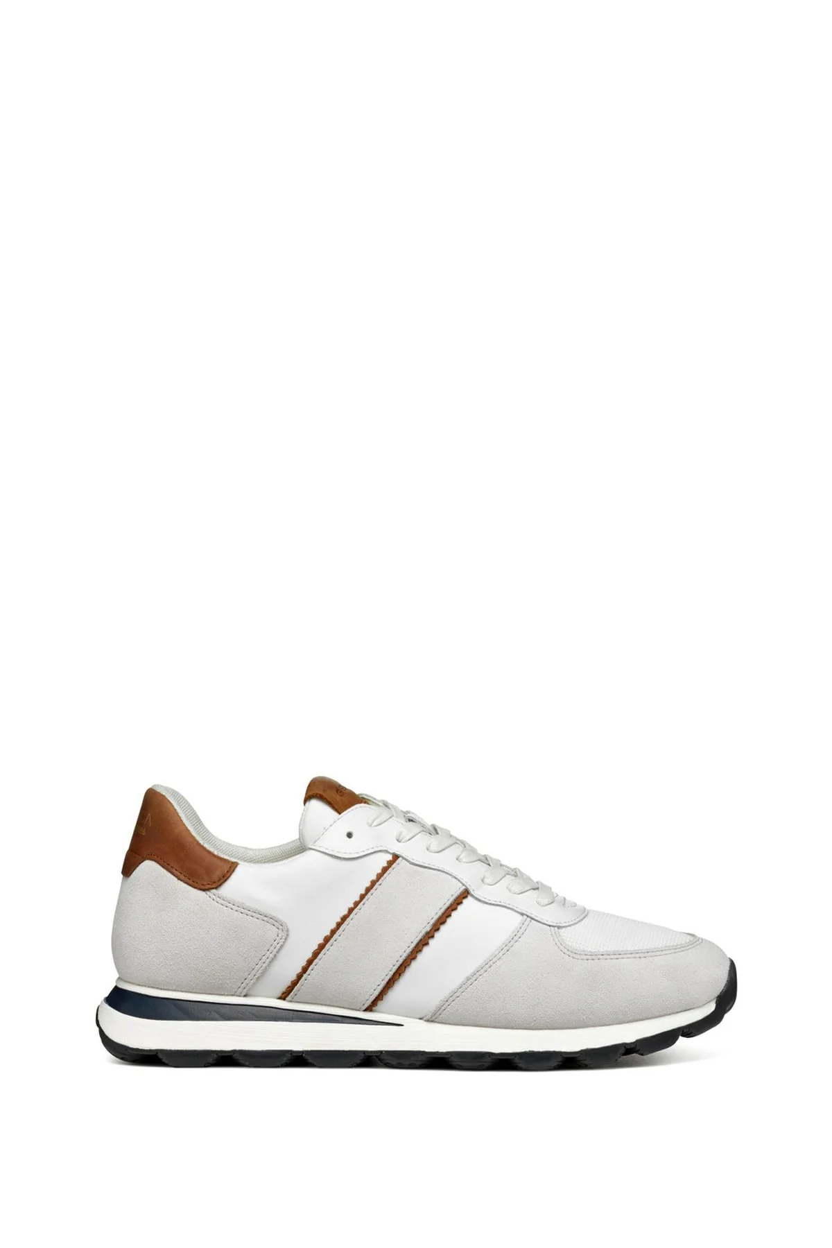 Geox Erkek Beyaz Spherica Bağcıklı Deri Sneaker